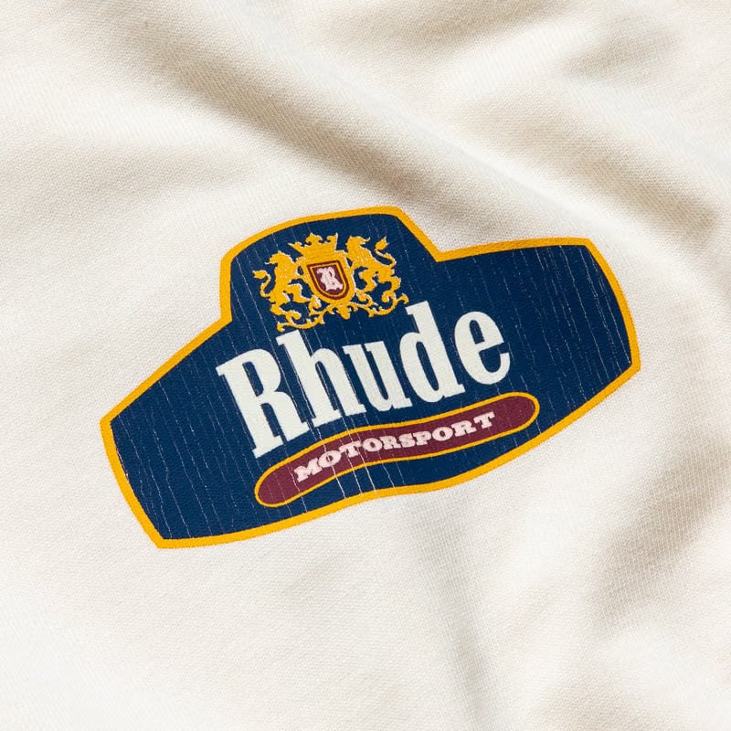 Rhude Racing Crest Tee - Vintage White/Navy