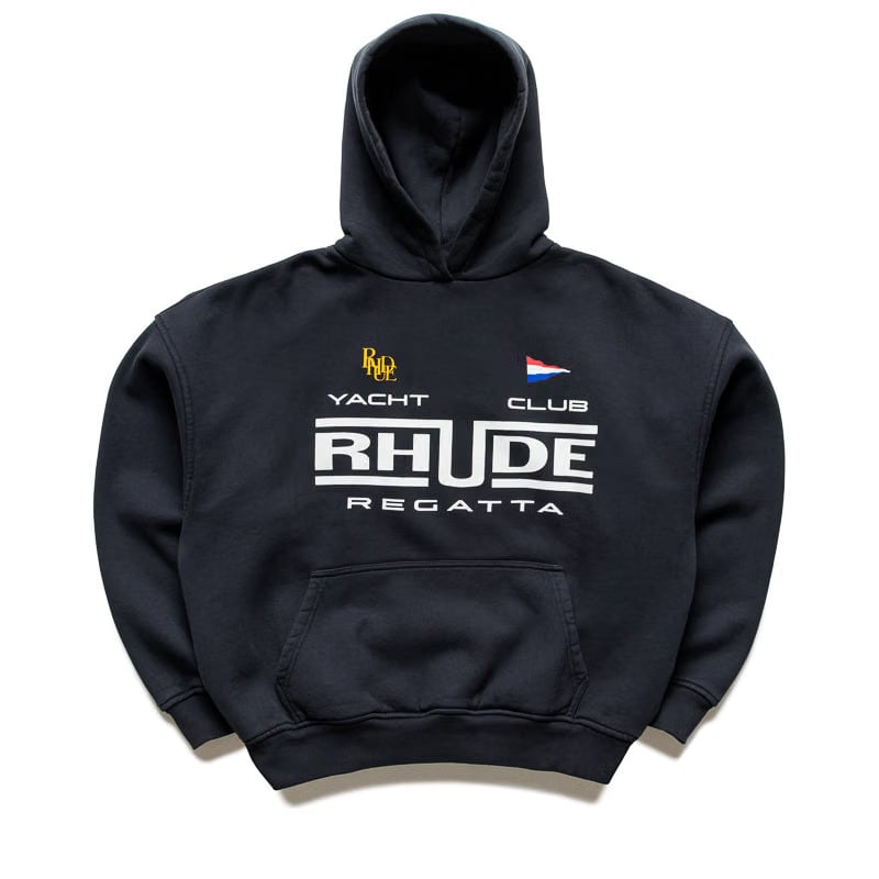 Rhude Regatta Club Hoodie - Vintage Black/Whtie