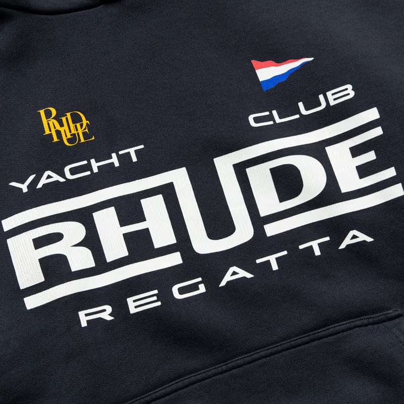 Rhude Regatta Club Hoodie - Vintage Black/Whtie