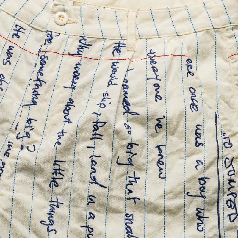 KidSuper Paper Handwriting Pleated Shorts - White