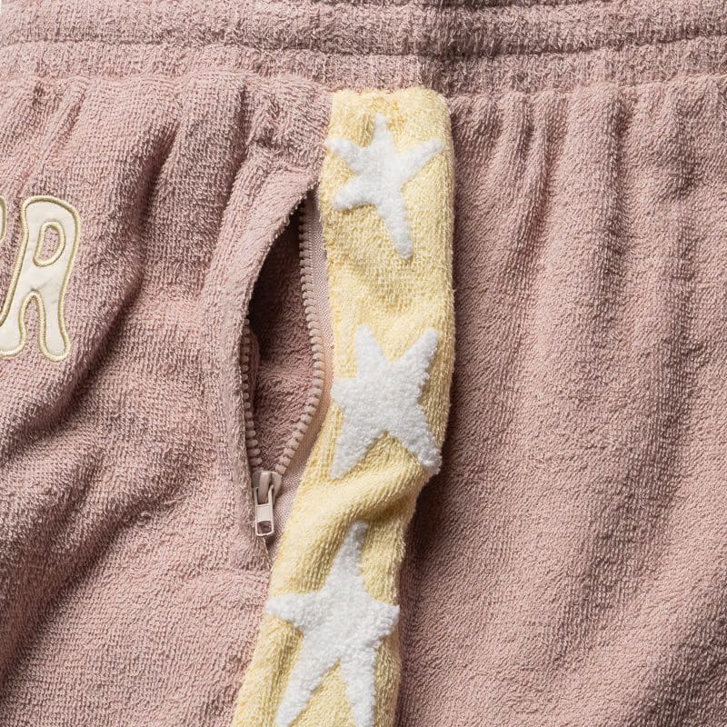 KidSuper Terrycloth Stars Shorts- Pastel Pink