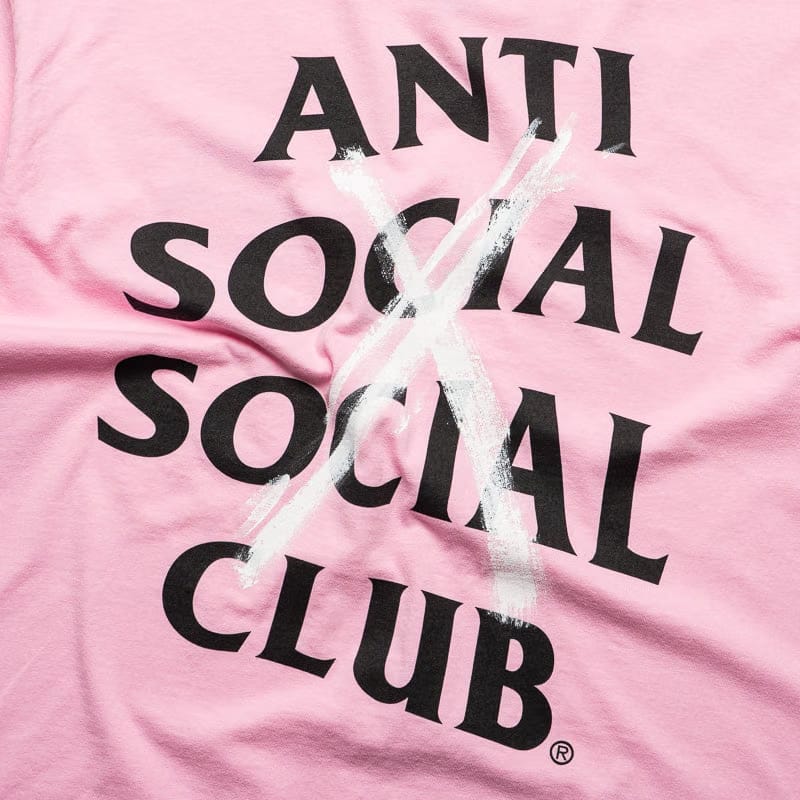Anti Social Social Club Cancelled Hand Painted Tee - Pink