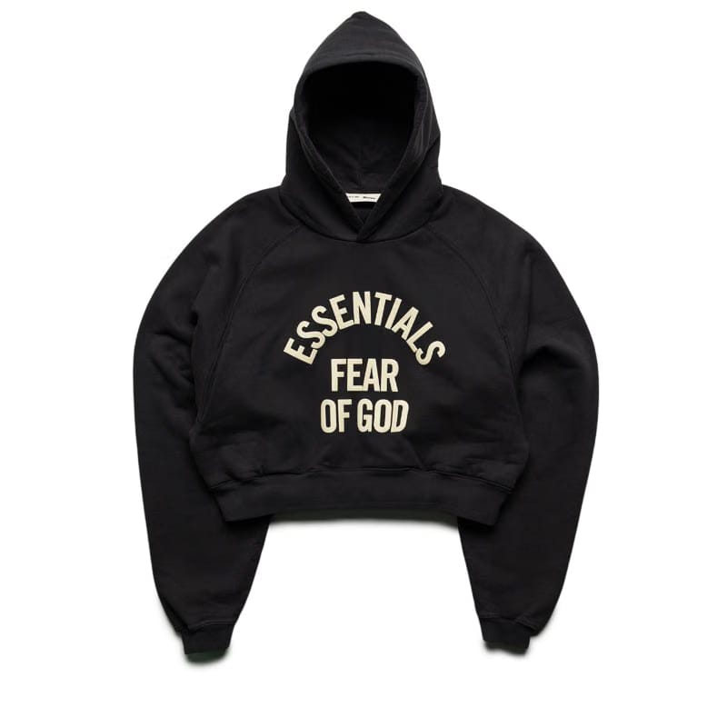 Fear of God Essentials Women's Fear Of God Essentials Campus 90's Cropped Raglan Hoodie - Faded Black