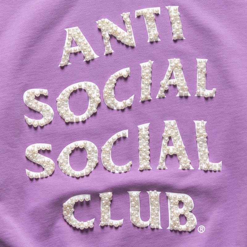Anti Social Social Club Clutching Pearls Hoodie - Washed Purple