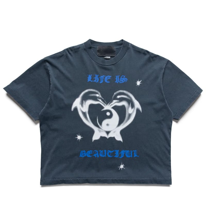 Jungles Life Is Beautiful Tee - Vintage Blue