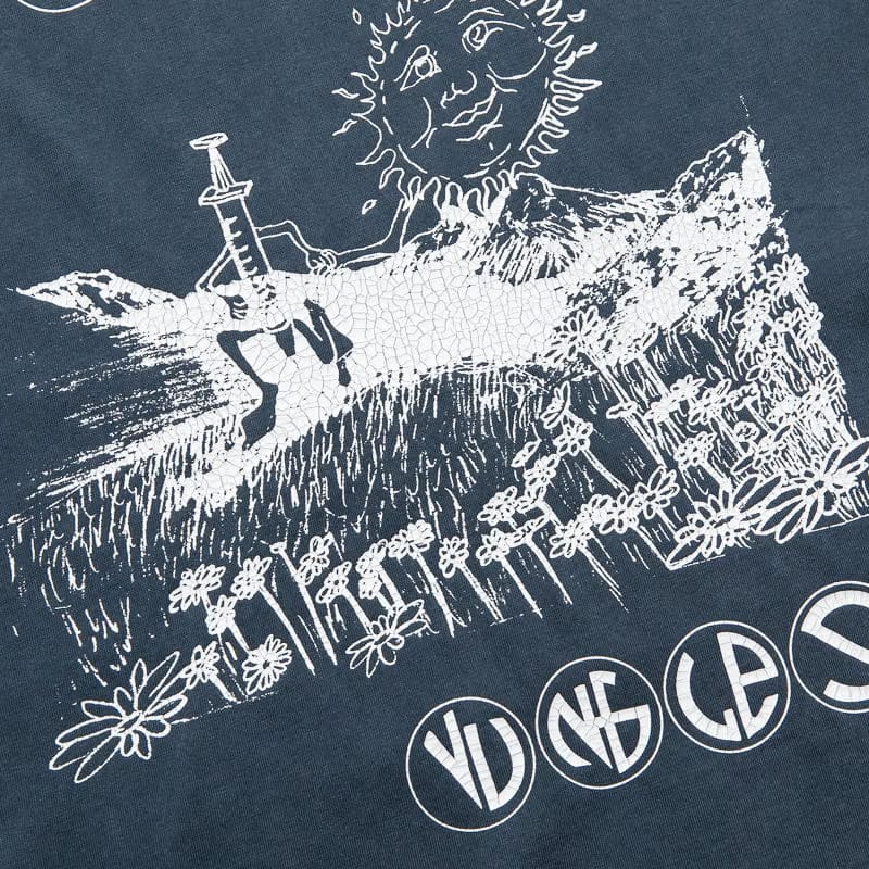 Jungles Field Of Daisies Vintage Tee - Vintage Blue