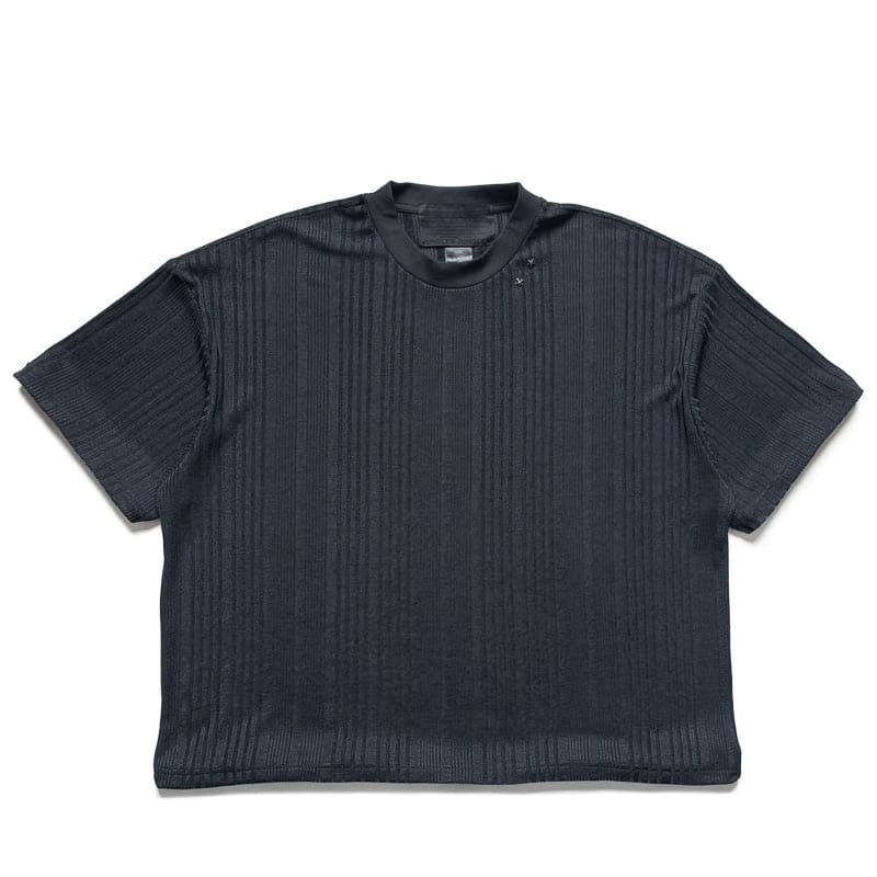 Jungles Stripe Knit S/S Tee - Charcoal