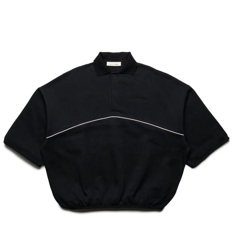 Fear Of God Essentials Active Trace 3/4 Sleeve Polo Sweatshirt - Vintage Black