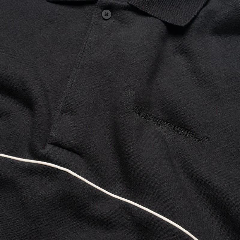 Fear Of God Essentials Active Trace 3/4 Sleeve Polo Sweatshirt - Vintage Black