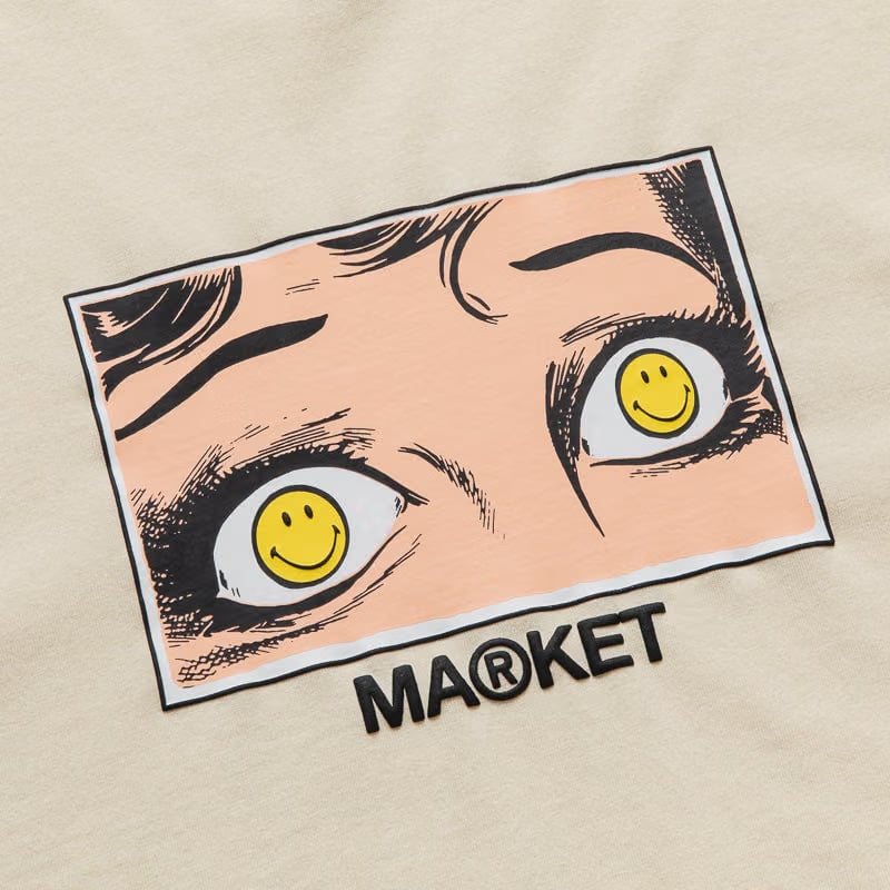 Market Smiley Eye See You Tee - Wood Ash