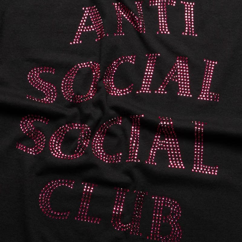Anti Social Social Club Rhinestone Mind Games Tee - Black/Pink
