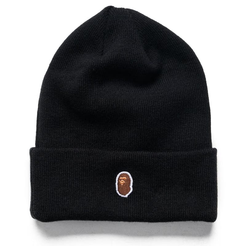 BAPE A Bathing Ape x New Era Ape Head One Point Knit Beanie - Black