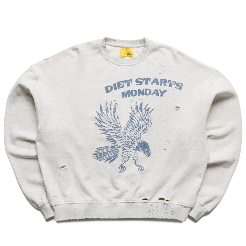 Diet Starts Monday Eagle Sweatshirt - Heather Grey/Blue