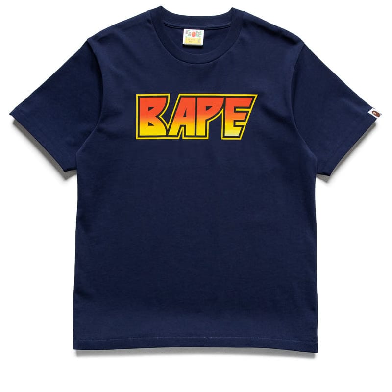 BAPE A Bathing Ape Bape Kiss Logo Tee - Navy