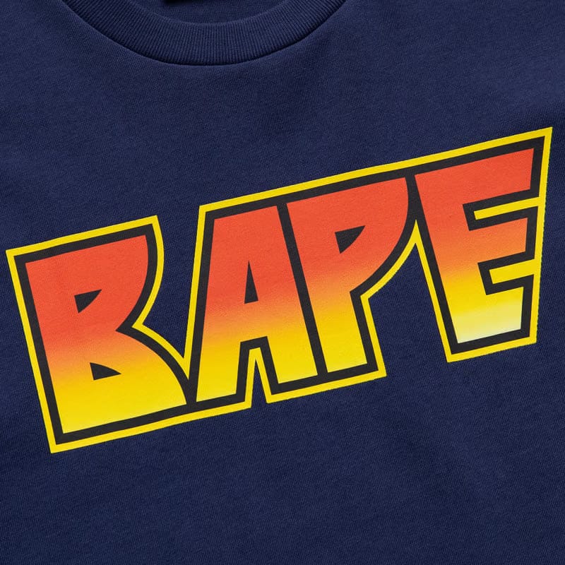 BAPE A Bathing Ape Bape Kiss Logo Tee - Navy