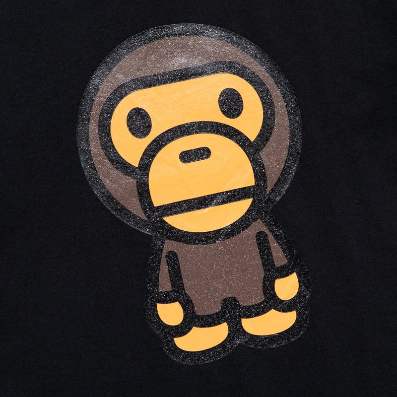 BAPE A Bathing Ape Glitter Big Baby Milo Tee - Black