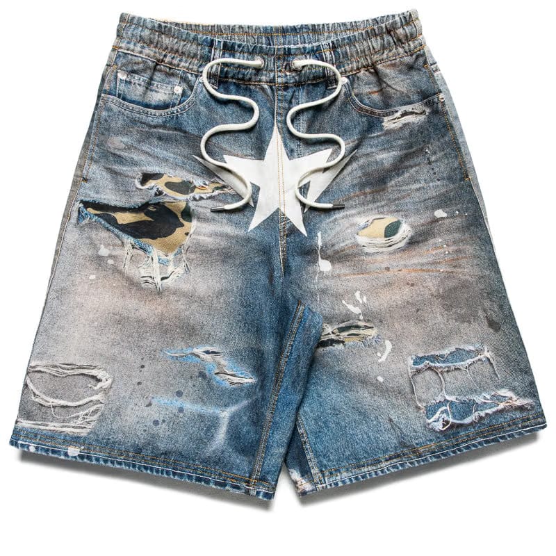 BAPE A Bathing Ape Bape Sta Fake Print Shorts - Light Indigo