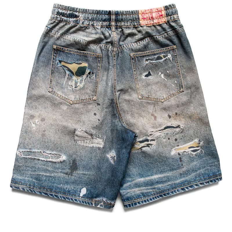 BAPE A Bathing Ape Bape Sta Fake Print Shorts - Light Indigo
