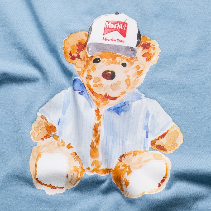 Market Watercolor Teddy Tee - Dusk Blue