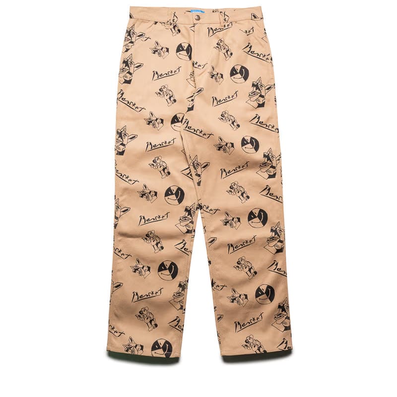Market Smiley Cubism Work Pants - Khaki