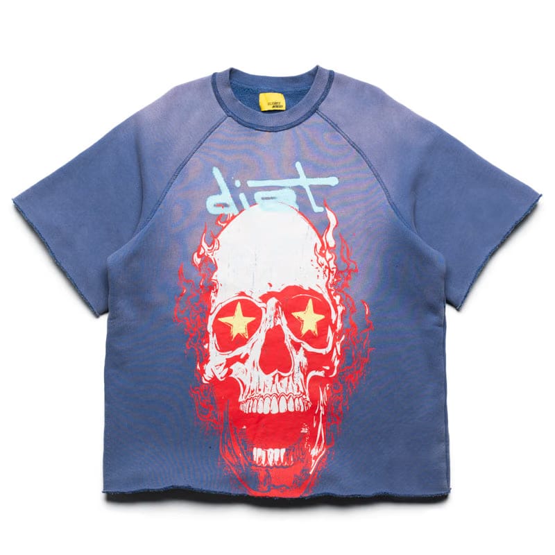 Diet Starts Monday Skull Half Sleeve Tee - Blue