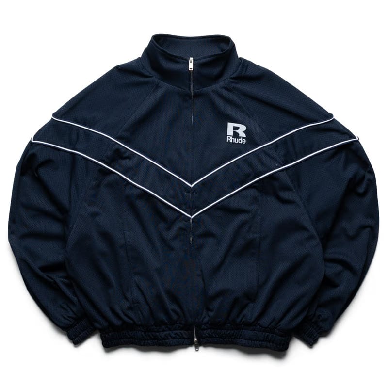 Rhude Mesh Piping Raglan Track Jacket - Navy/White