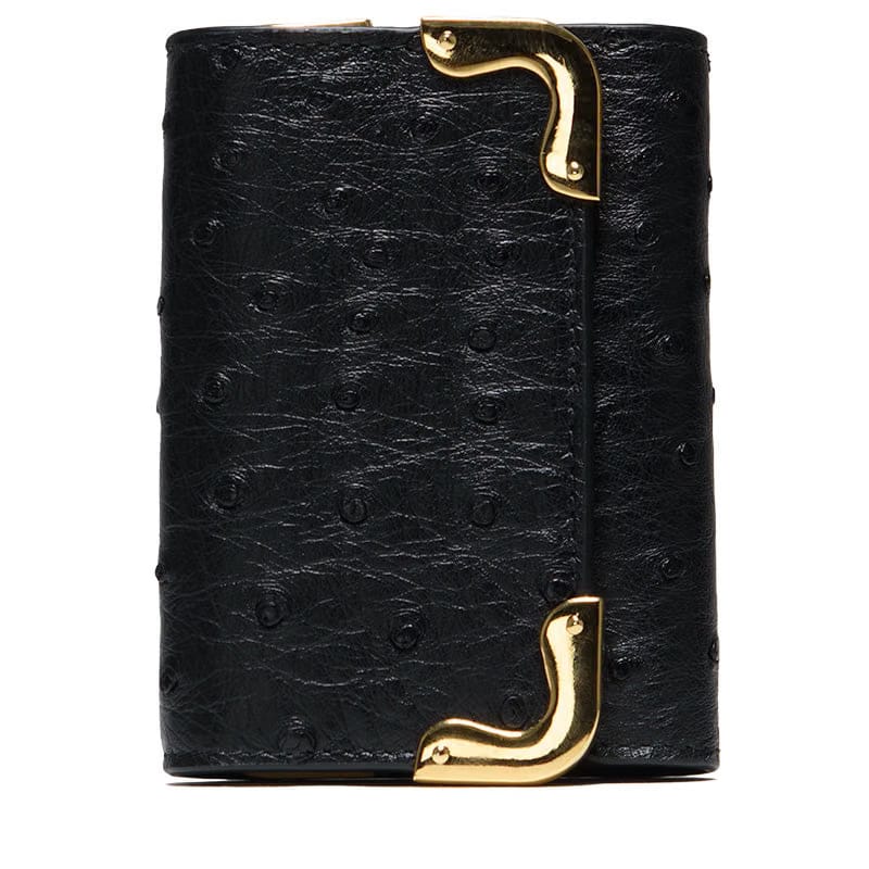 Paly Hollywood Ostrich Key Wallet - Black