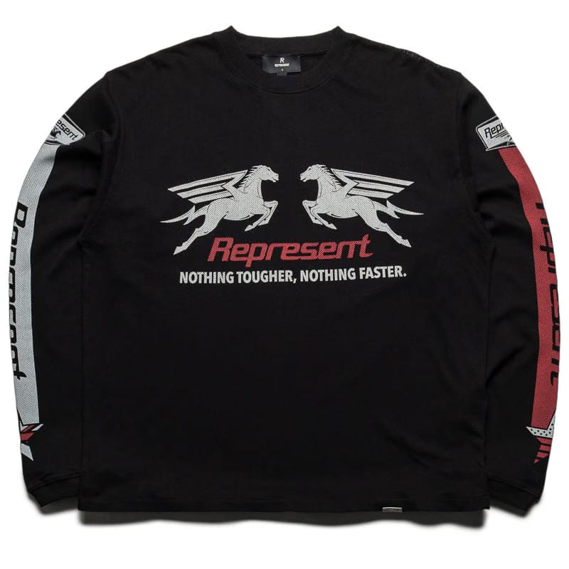 Represent Mesh Pegasus L/S Tee - Jet Black