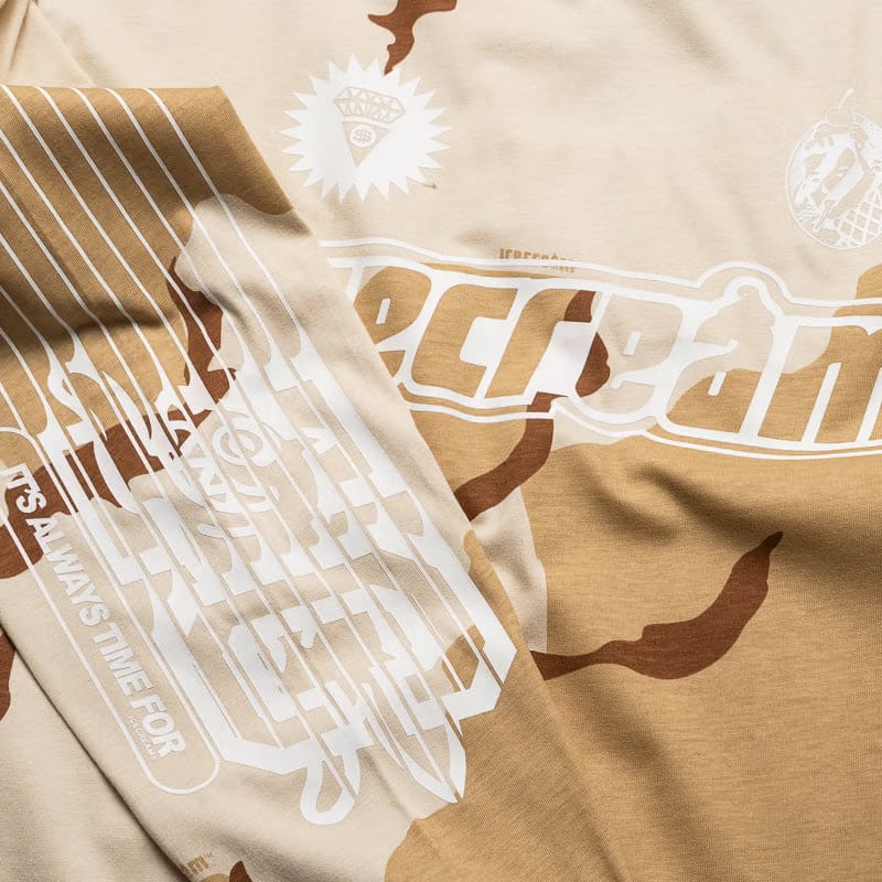Ice Cream Hello Motto L/S Knit Tee - Camo