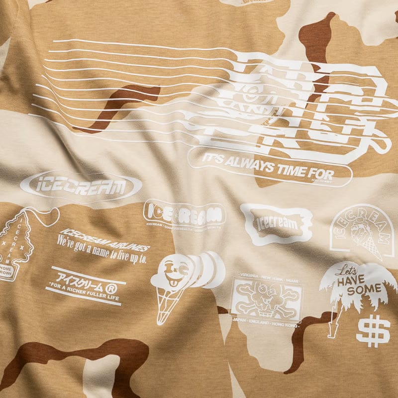 Ice Cream Hello Motto L/S Knit Tee - Camo