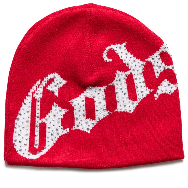 Godspeed New York OG Logo Studded Beanie - Red/White