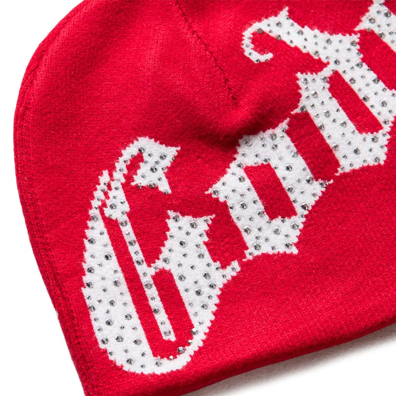 Godspeed New York OG Logo Studded Beanie - Red/White