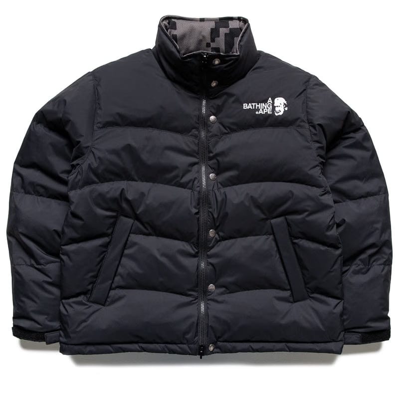 BAPE Kazuki Kuraishi x A Bathing Ape Pixelate Camo Reversible Down Jacket - Black