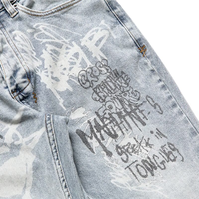 Ksubi Van Winkle Graffiti Denim Pant - Rogue Blue