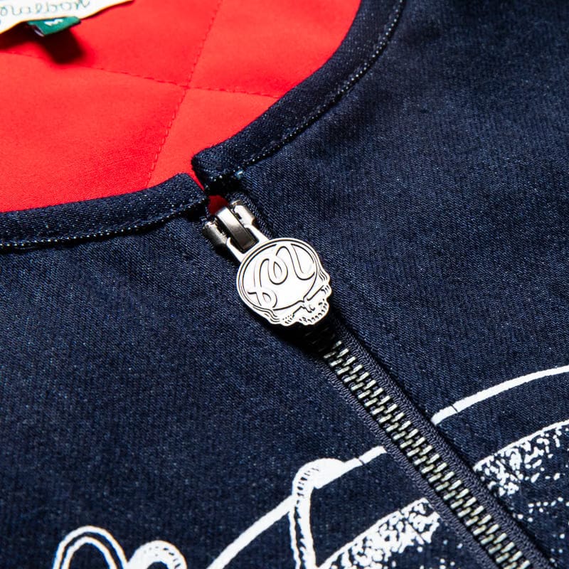 Malbon Golf x Grateful Dead Moto Jacket - Denim