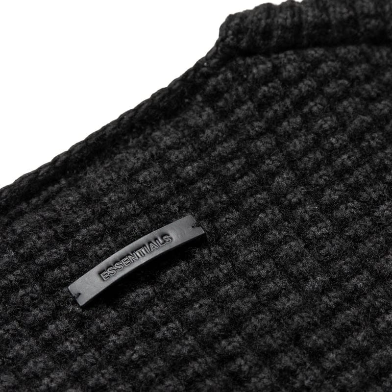Fear of God Essentials Women's Fear Of God Essentials Heavy Waffle Crewneck 90's Sweater - Vintage Black