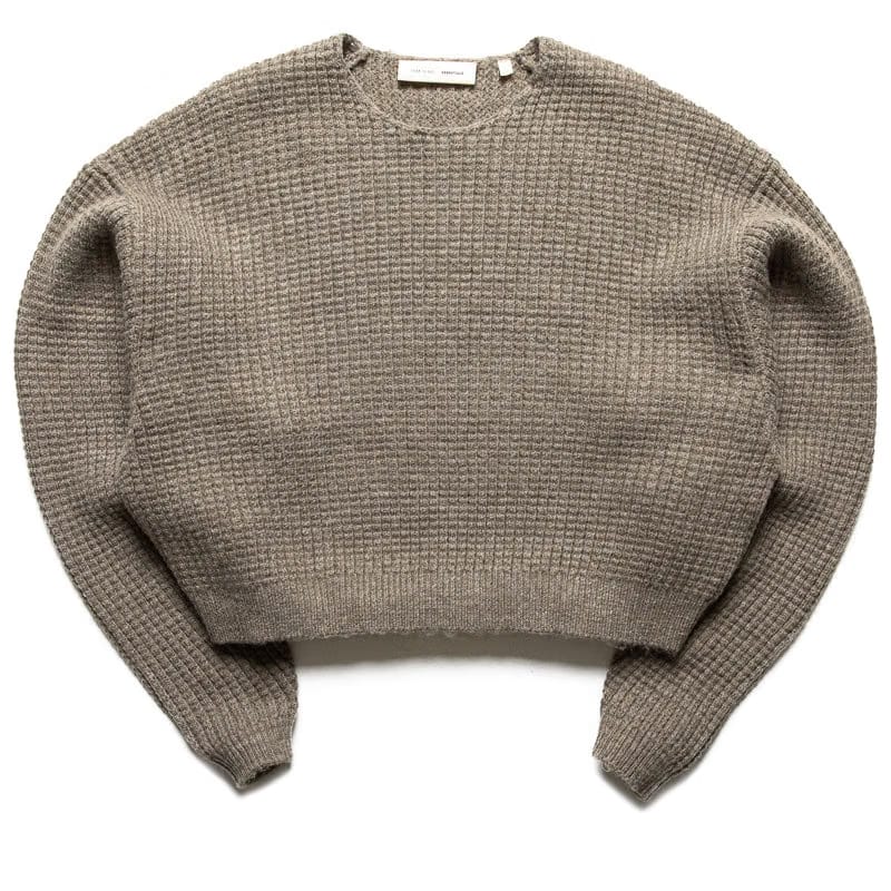 Fear of God Essentials Women's Fear Of God Essentials Heavy Waffle Crewneck 90's Sweater - Homestead Heather