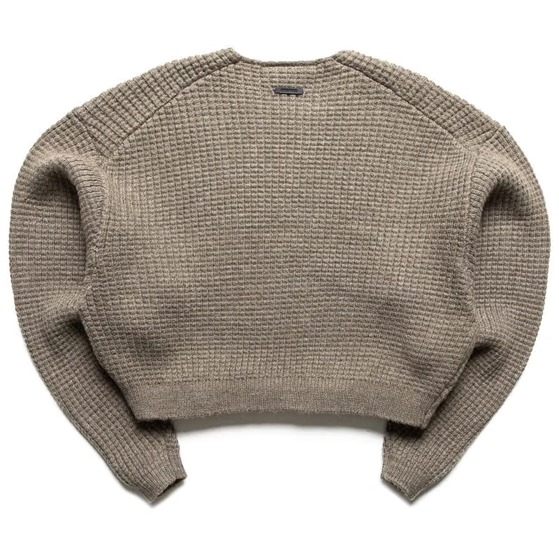Fear of God Essentials Women's Fear Of God Essentials Heavy Waffle Crewneck 90's Sweater - Homestead Heather