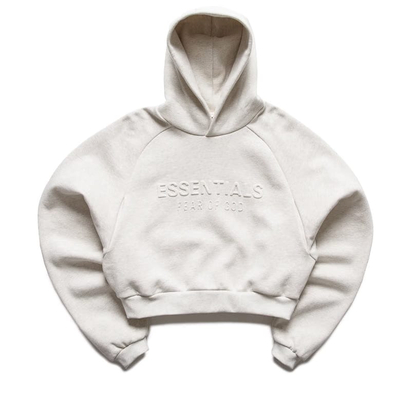Fear of God Essentials Women's Fear Of God Essentials Embossed 90's Raglan Hoodie - Oatmeal Heather