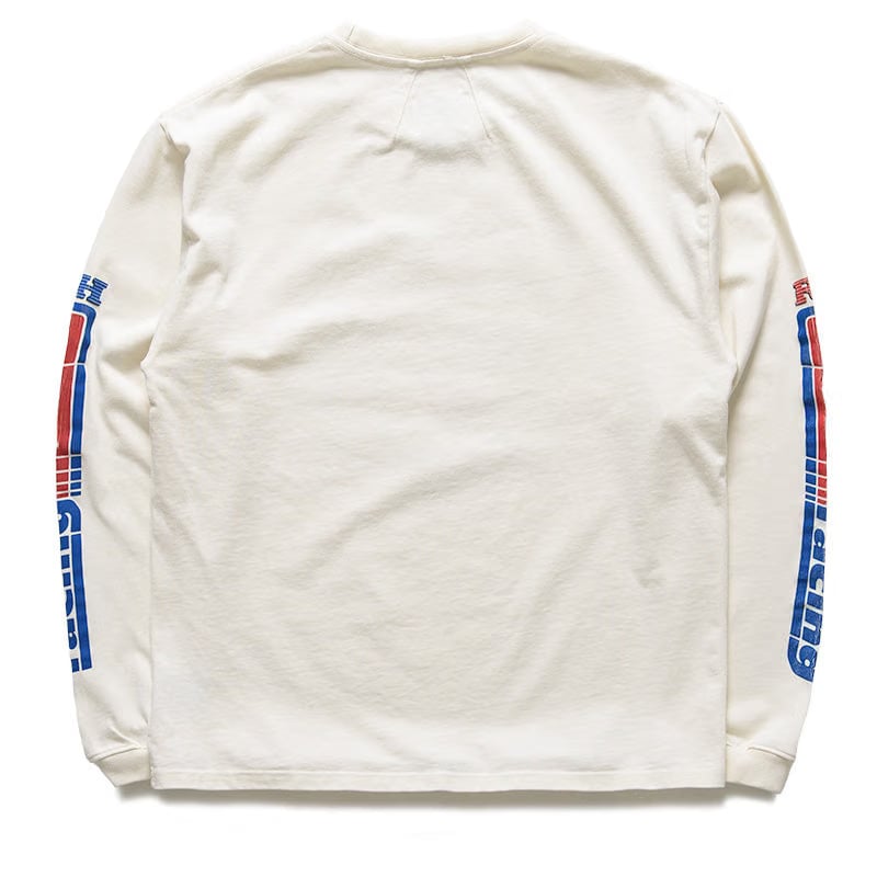Rhude Split Petrol Logo L/S Tee - Vintage White/Red