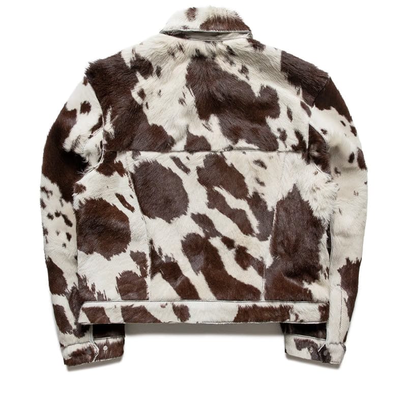 Represent Cow Hide Trucker Jacket - Brown/White