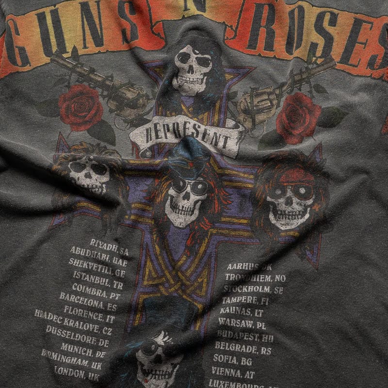 Represent Guns N' Roses x Represent Tour Tee - Stained Black