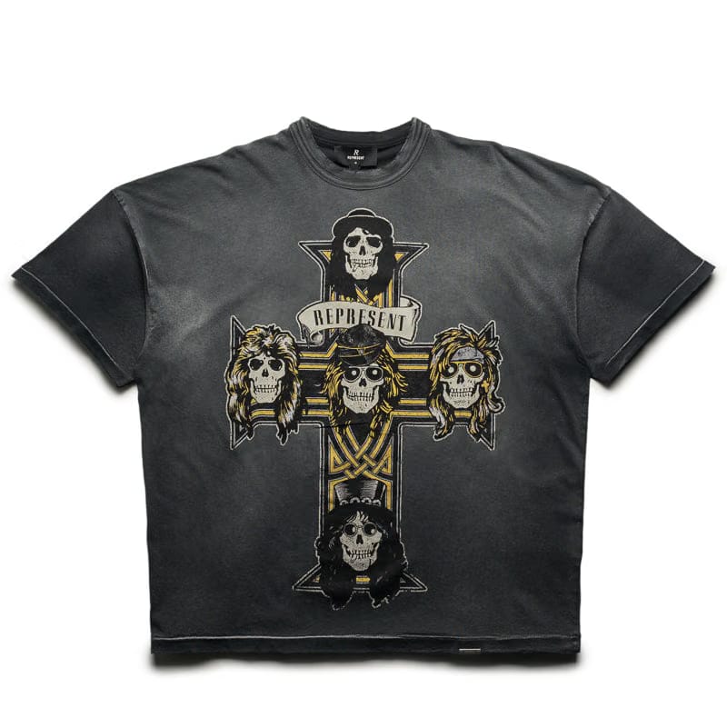 Represent Guns N' Roses x Represent Cross Tee - Stained Black