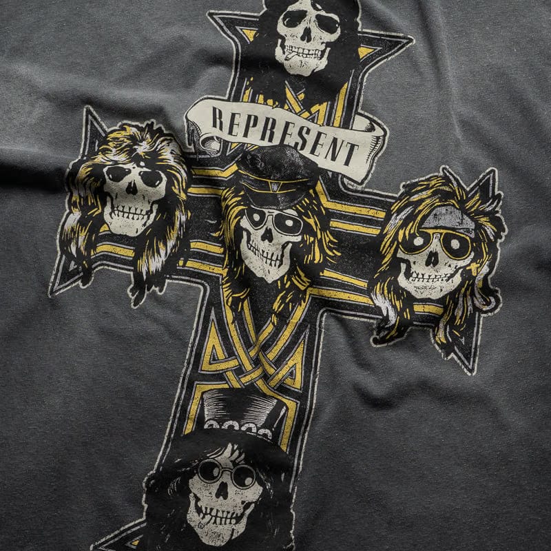 Represent Guns N' Roses x Represent Cross Tee - Stained Black