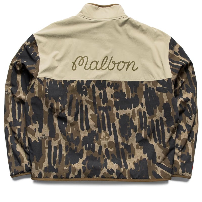 Malbon Golf Tour Divot Sherpa Jacket - Bark Camo