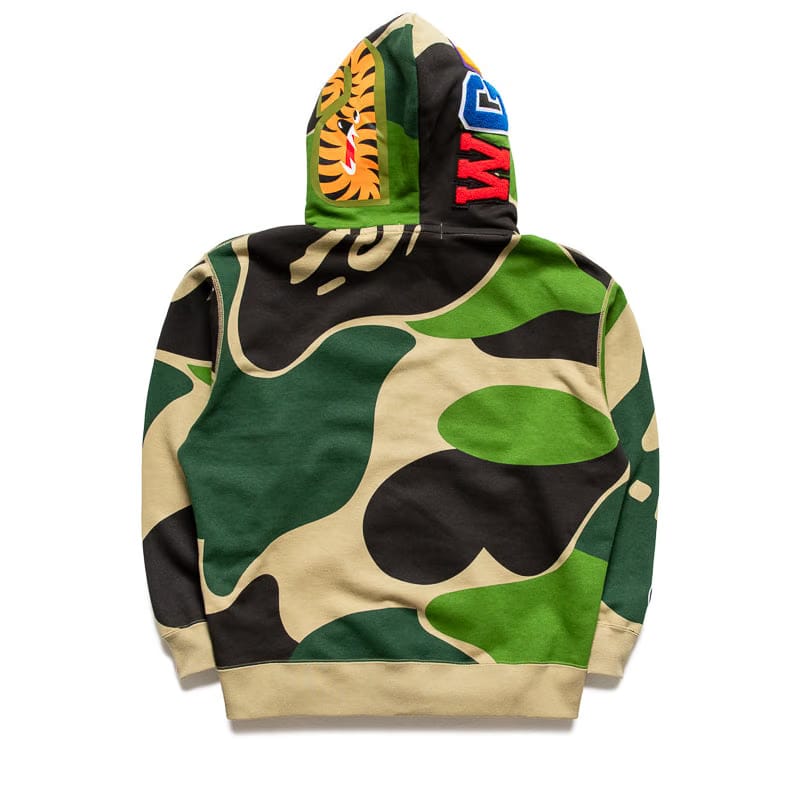 BAPE A Bathing Ape Mega ABC Camo Double Shark Full Zip Hoodie - Green