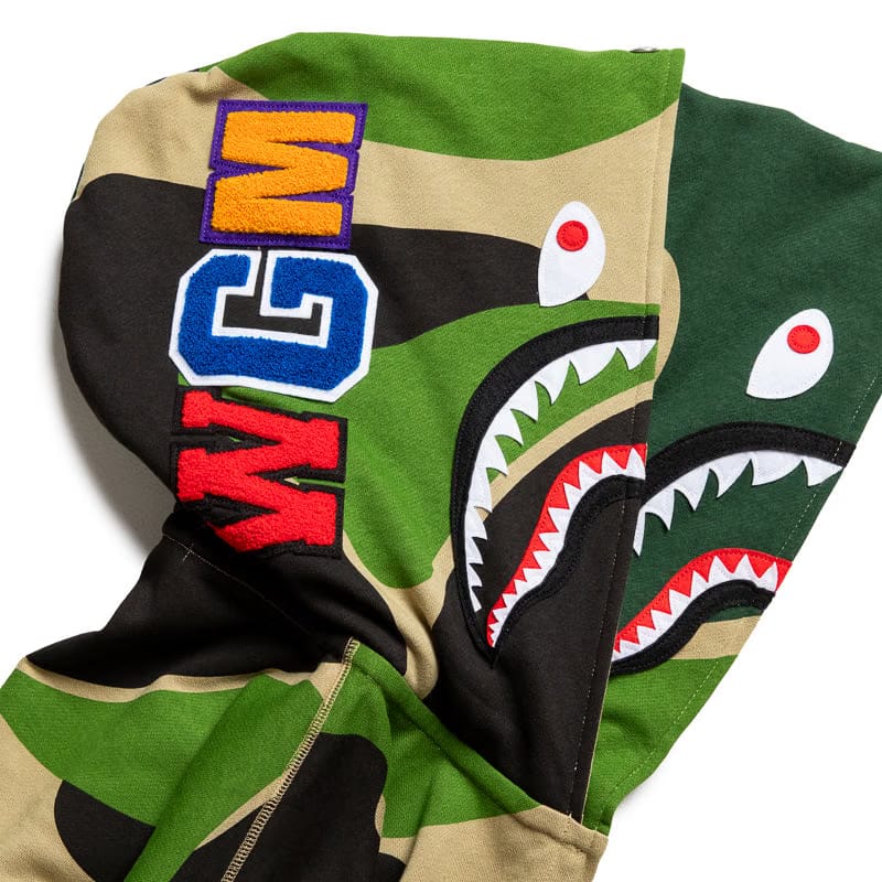 BAPE A Bathing Ape Mega ABC Camo Double Shark Full Zip Hoodie - Green