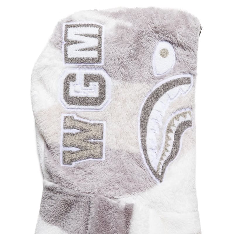 BAPE A Bathing Ape Color Camo Shark Full Zip Sherpa Jacket - White
