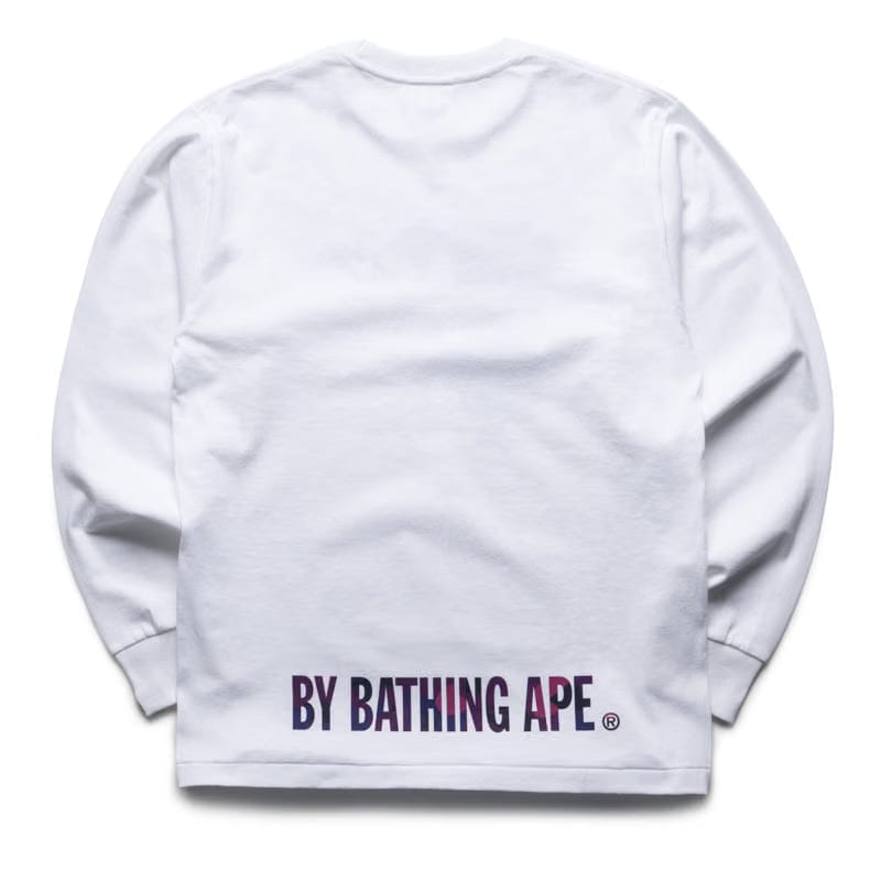 BAPE A Bathing Ape Color Camo Ape Face Sta L/S Tee - White/Purple