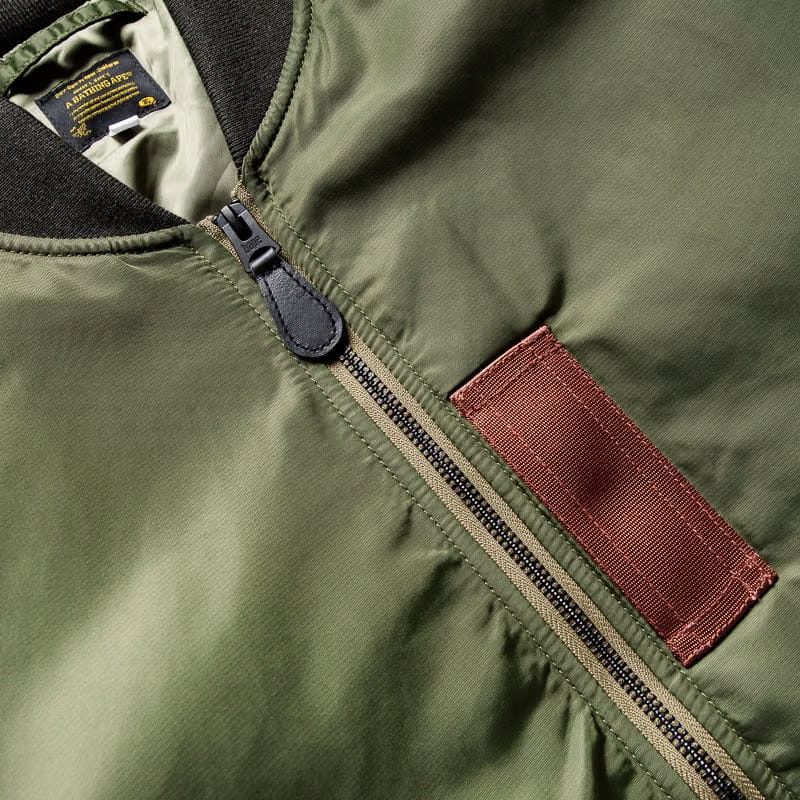 BAPE A Bathing Ape Shark MA-1 Bomber Jacket - Olive Drab